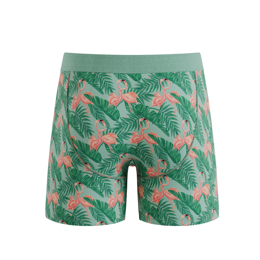 Shinesty The Flamboyance flamingo Ball Hammock underwear with fly – men's flamingo print boxer brief fly
