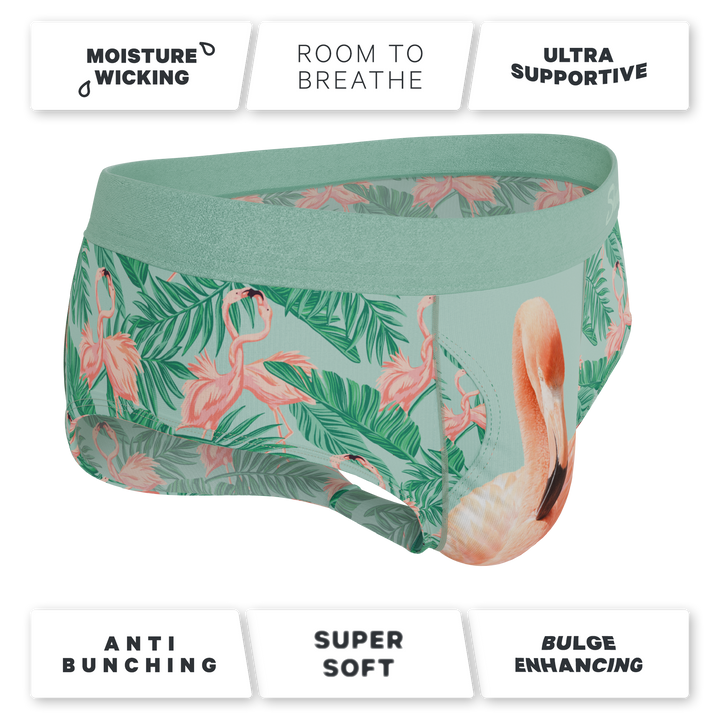 Shinesty The Flamboyance flamingo Ball Hammock pouch underwear briefs – men's flamingo print brief