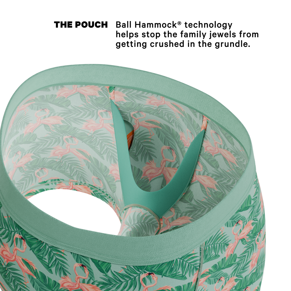 Shinesty The Flamboyance flamingo Ball Hammock pouch trunks – men's flamingo print trunk underwear