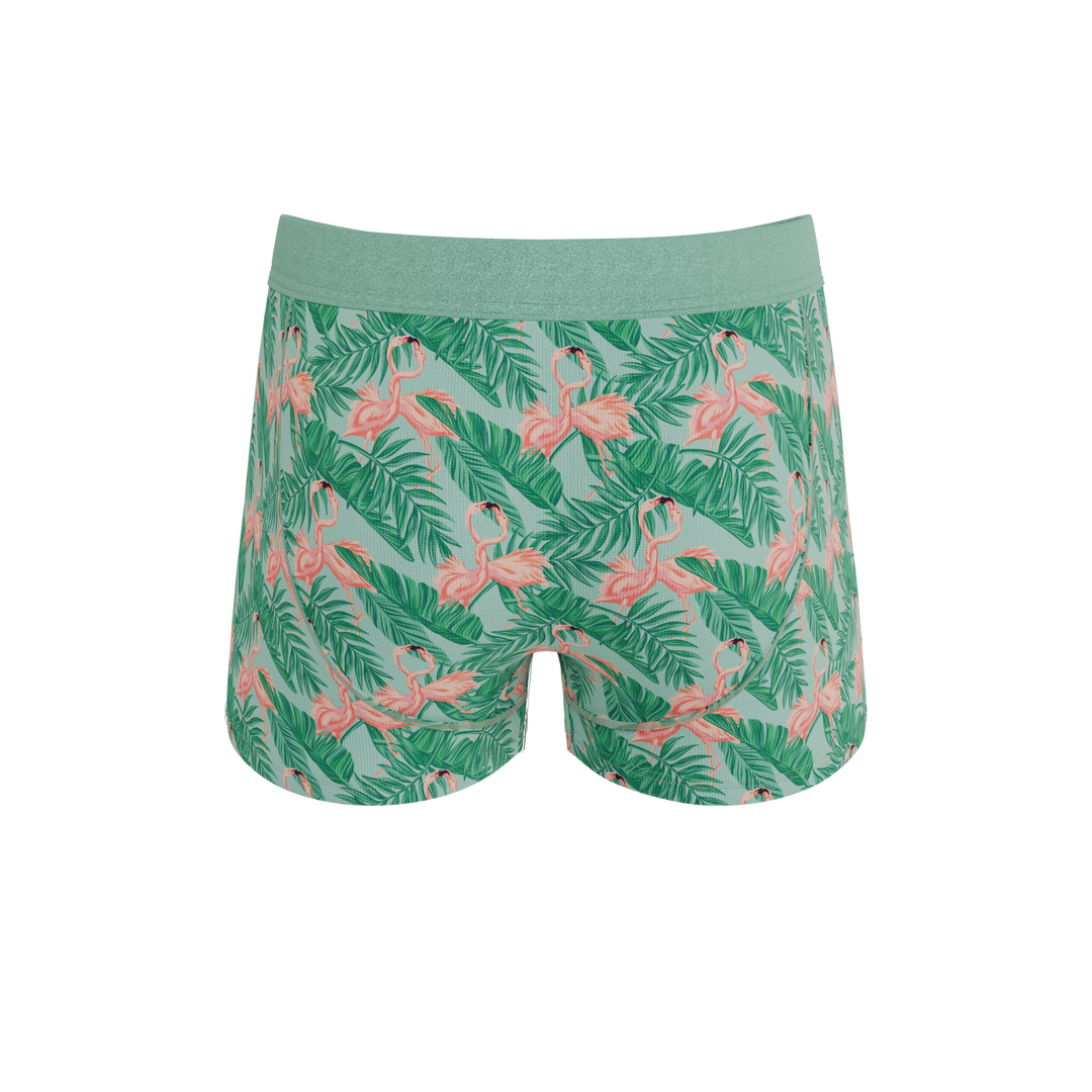 Shinesty The Flamboyance flamingo Ball Hammock pouch trunks – men's flamingo print trunk underwear