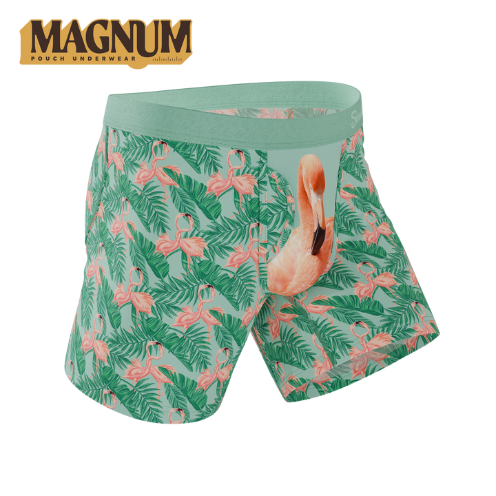 Shinesty The Flamboyance flamingo Ball Hammock Magnum Big Pouch – men's flamingo print big pouch boxer