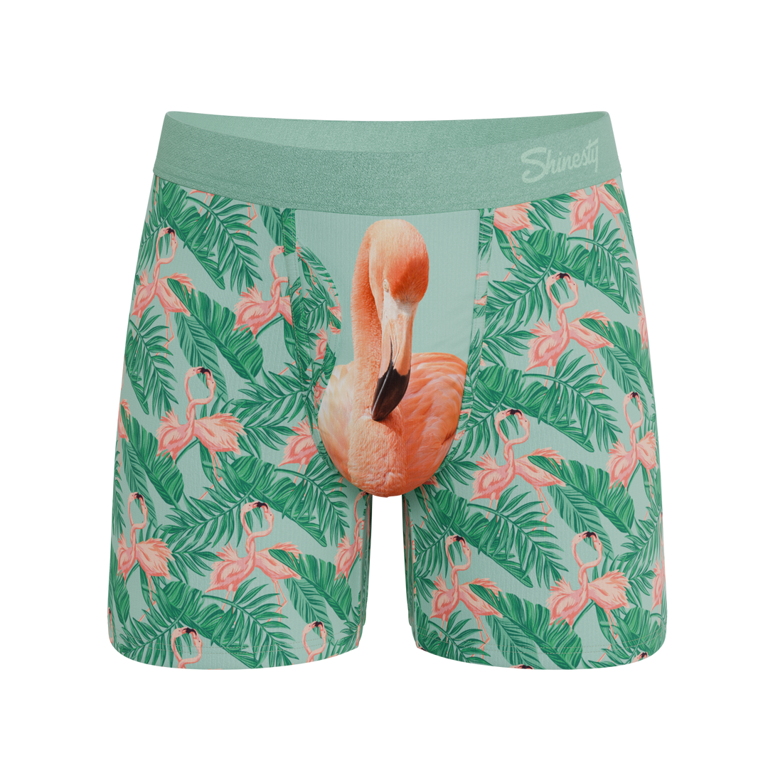 Shinesty The Flamboyance flamingo Ball Hammock Magnum Big Pouch – men's flamingo print big pouch boxer