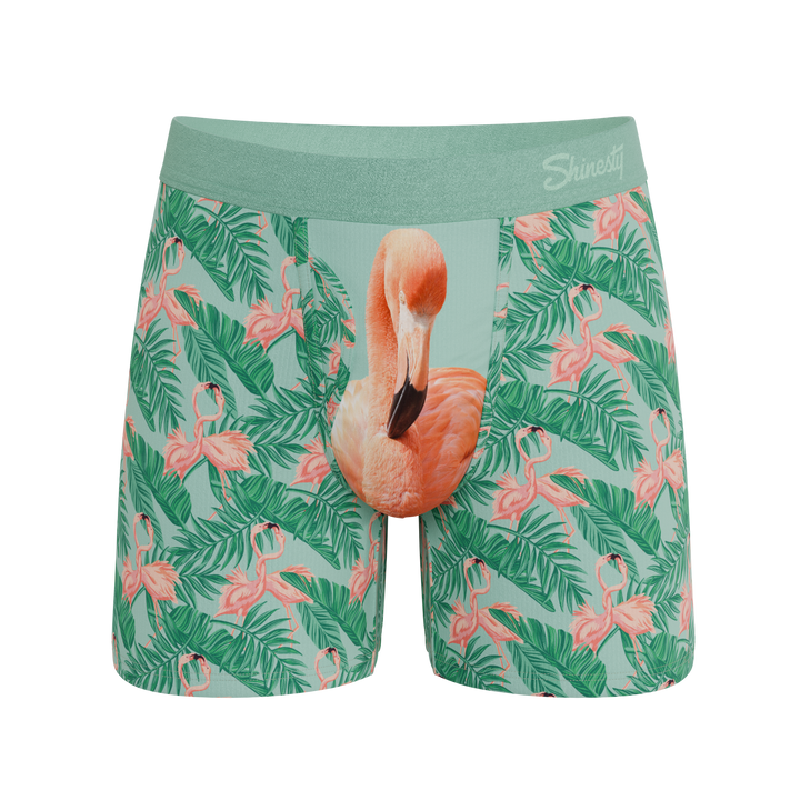Shinesty The Flamboyance flamingo Ball Hammock Magnum Big Pouch – men's flamingo print big pouch boxer