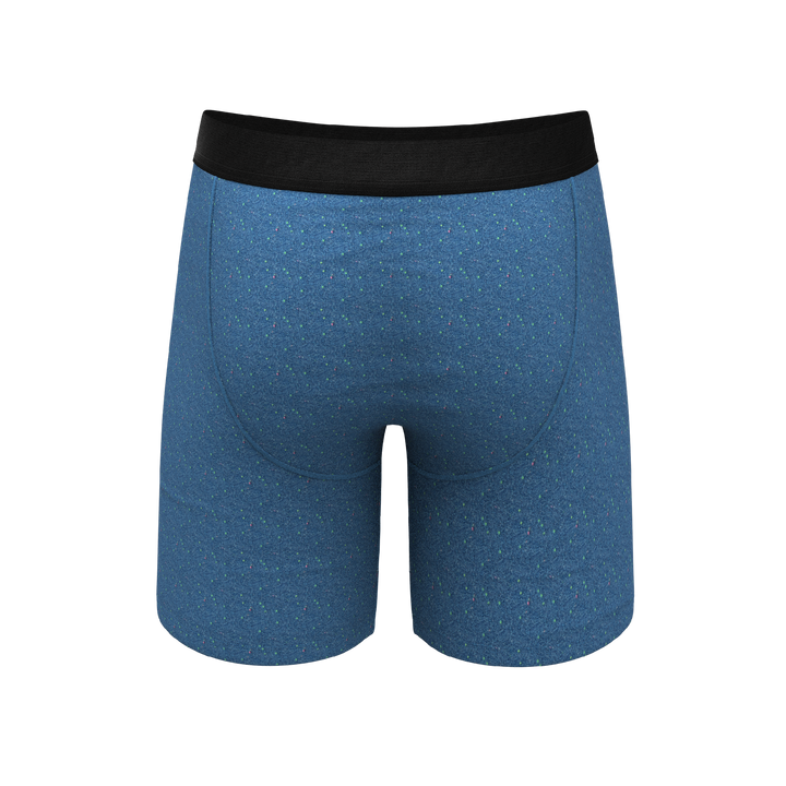 Shinesty "The Fleck Me" Heather Blue Flecked Long Leg Ball Hammock® Pouch Underwear With Fly