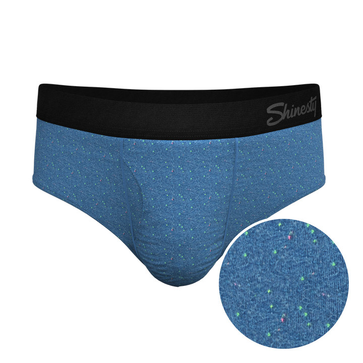 The Fleck Me Heather Blue Ball Hammock® Briefs - Shinesty Flecked Pouch Underwear