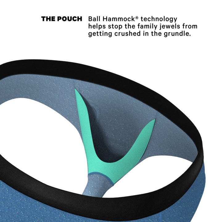 The Fleck Me Heather Blue Ball Hammock® Briefs - Shinesty Flecked Pouch Underwear