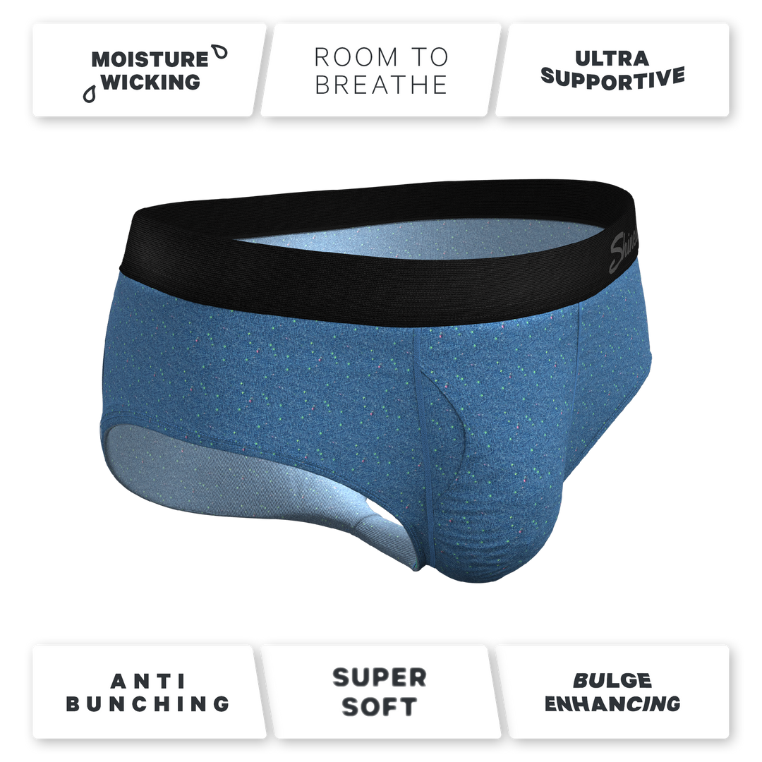 The Fleck Me Heather Blue Ball Hammock® Briefs - Shinesty Flecked Pouch Underwear