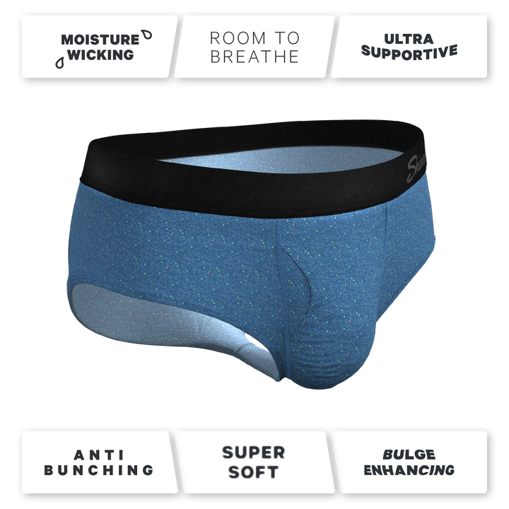 The Fleck Me Heather Blue Ball Hammock® Briefs - Shinesty Flecked Pouch Underwear