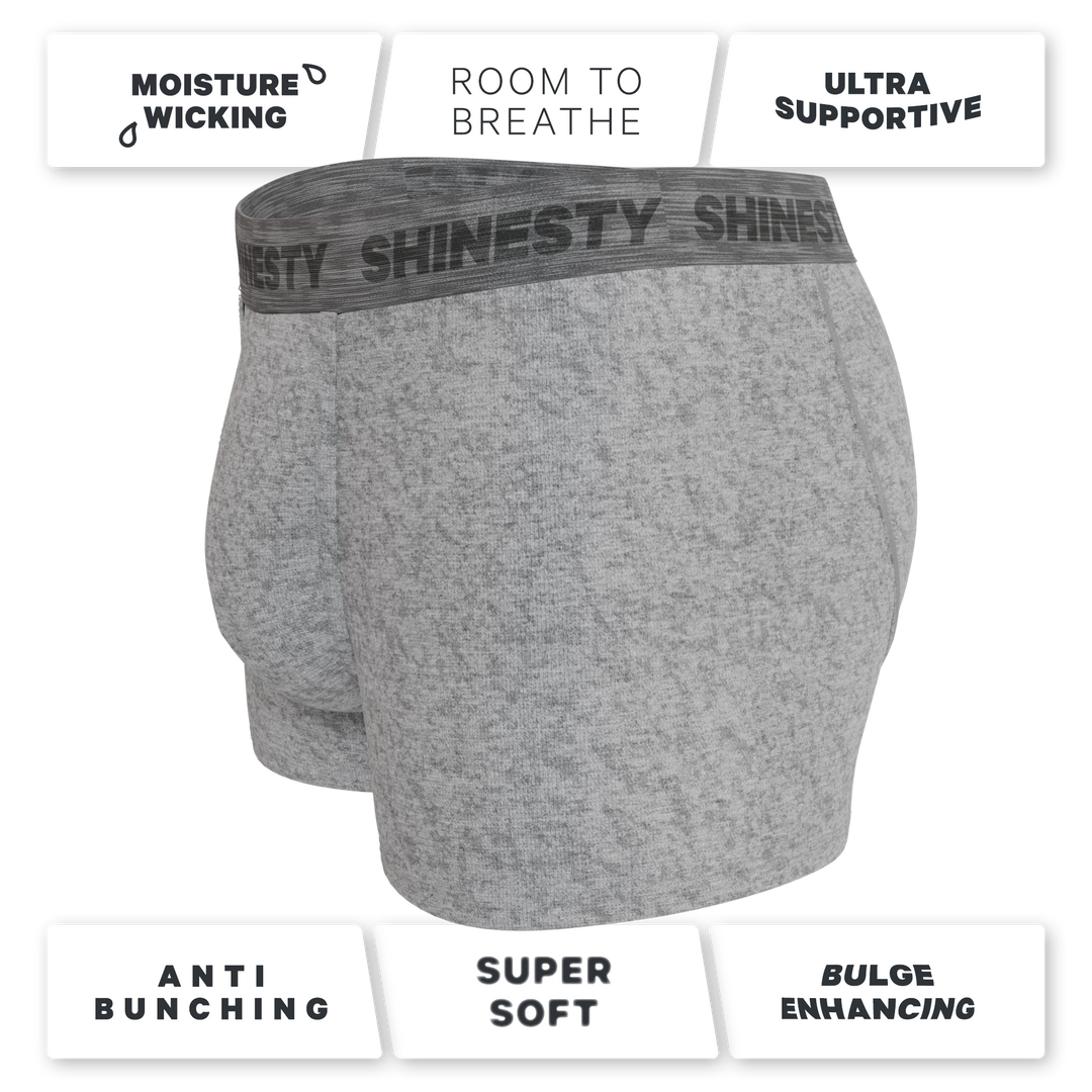 Shinesty The Flintstone heather grey black Ball Hammock pouch trunks – men's heather grey trunk underwear