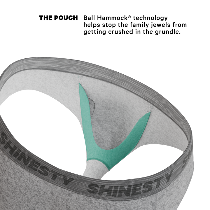 Shinesty The Flintstone heather grey black Ball Hammock pouch underwear briefs – men's heather grey brief