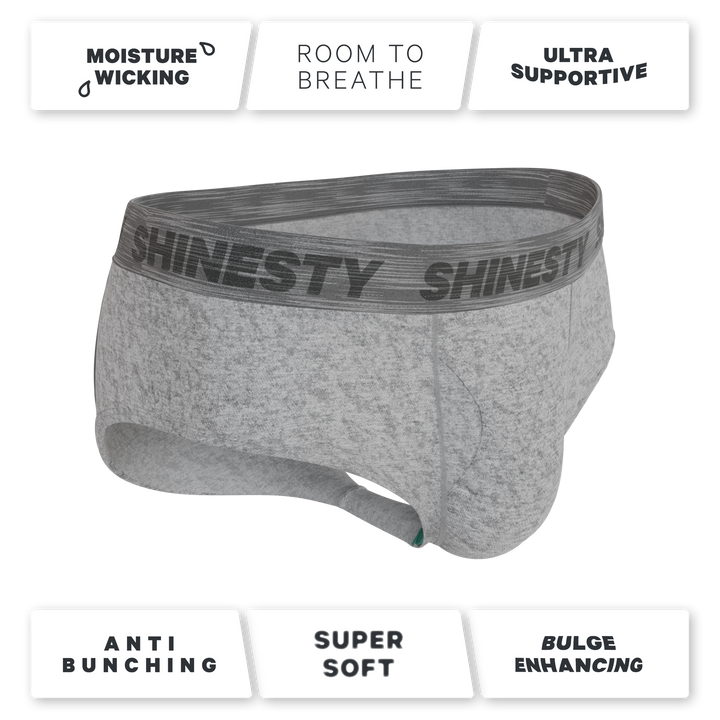 Shinesty The Flintstone heather grey black Ball Hammock pouch underwear briefs – men's heather grey brief