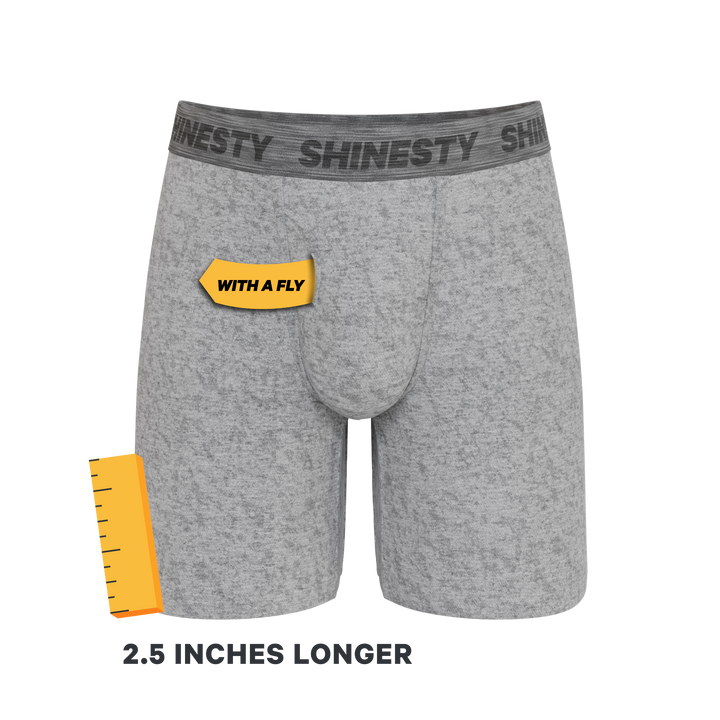 Shinesty The Flintstone heather grey black Ball Hammock long leg underwear with fly – grey long leg boxer