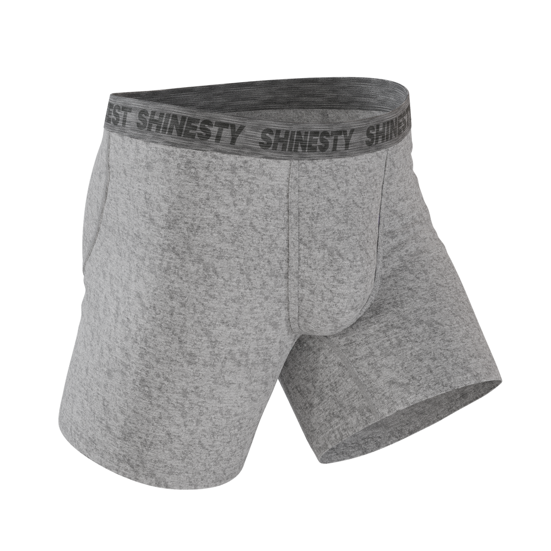 Shinesty The Flintstone heather grey black Ball Hammock pouch underwear – men's heather grey boxer briefs