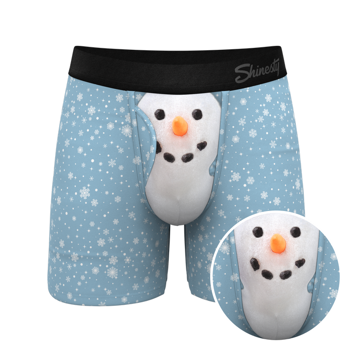 Shinesty "The Flurry Up" Snowman Ball Hammock® Pouch Boxer Briefs with Fly (Standard Length)