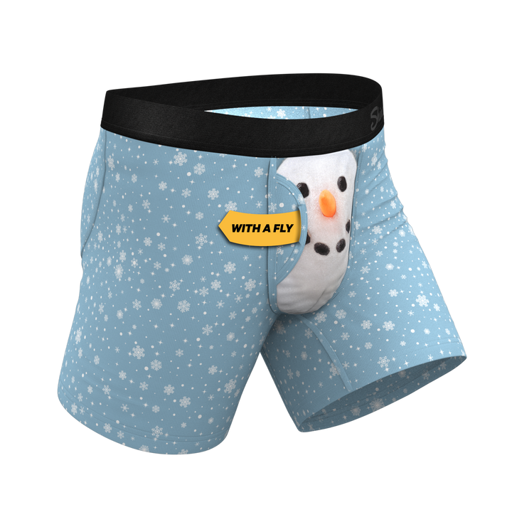 Shinesty "The Flurry Up" Snowman Ball Hammock® Pouch Boxer Briefs with Fly (Standard Length)