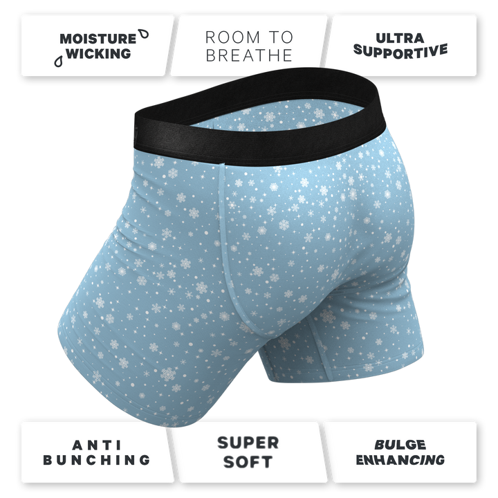 Shinesty "The Flurry Up" Snowman Ball Hammock® Pouch Boxer Briefs with Fly (Standard Length)
