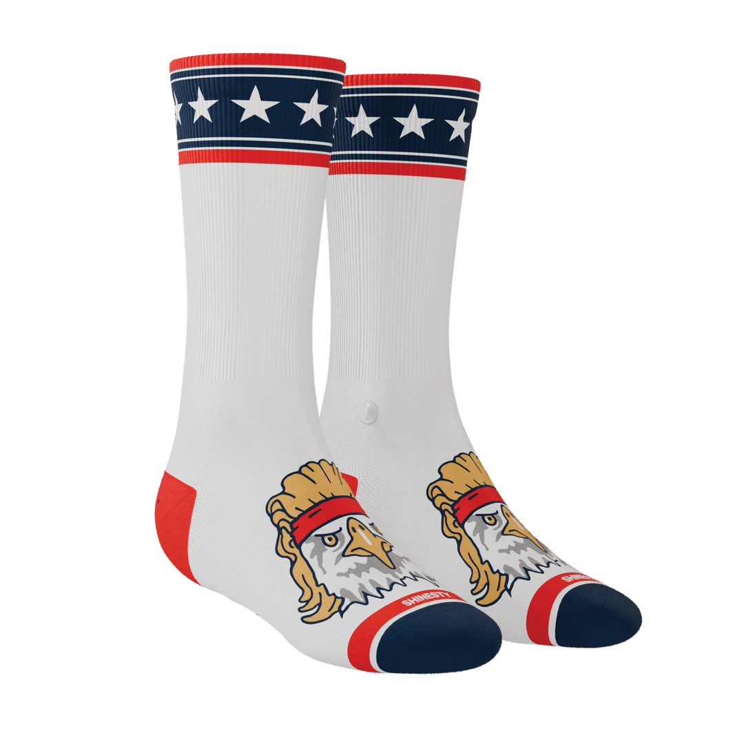 The Free Bird | USA Eagle Mullet Heel Hammock™ Crew Socks