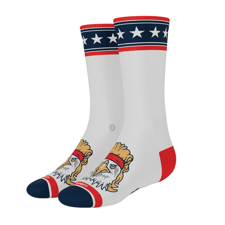 The Free Bird | USA Eagle Mullet Heel Hammock™ Crew Socks