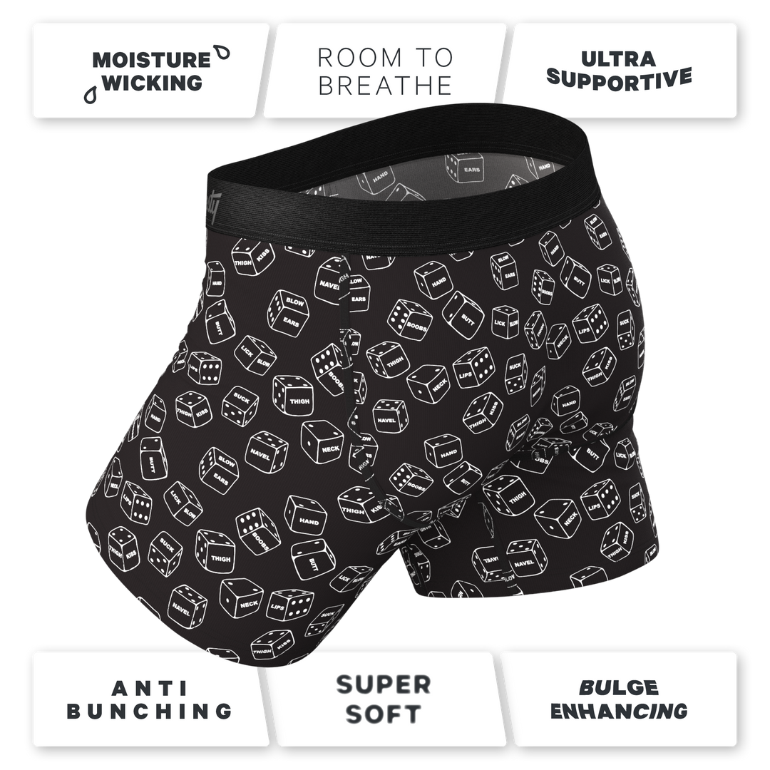 Shinesty The Free For All glow in the dark dice Ball Hammock underwear – men's novelty dice boxer briefs