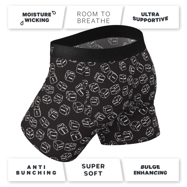 Shinesty The Free For All glow in the dark dice Ball Hammock underwear – men's novelty dice boxer briefs