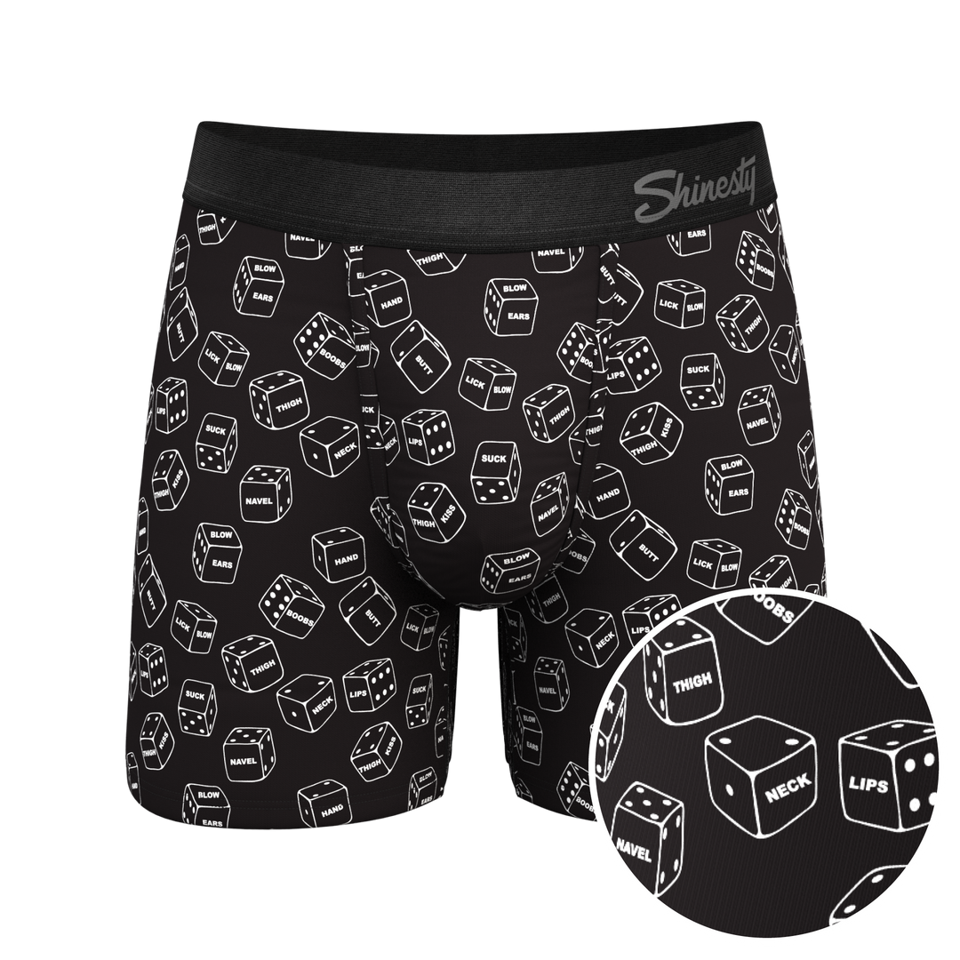 Shinesty The Free For All glow in the dark dice Ball Hammock underwear – men's novelty dice boxer briefs