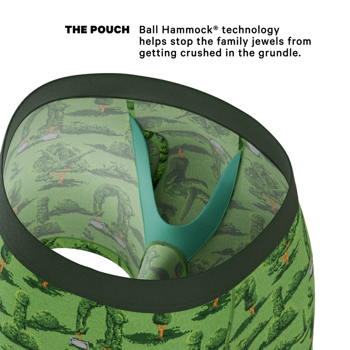 Shinesty Men's Ball Hammock® Pouch Boxer Briefs With Fly - "The Full Bush Bush Club" Funny Landscaping Print