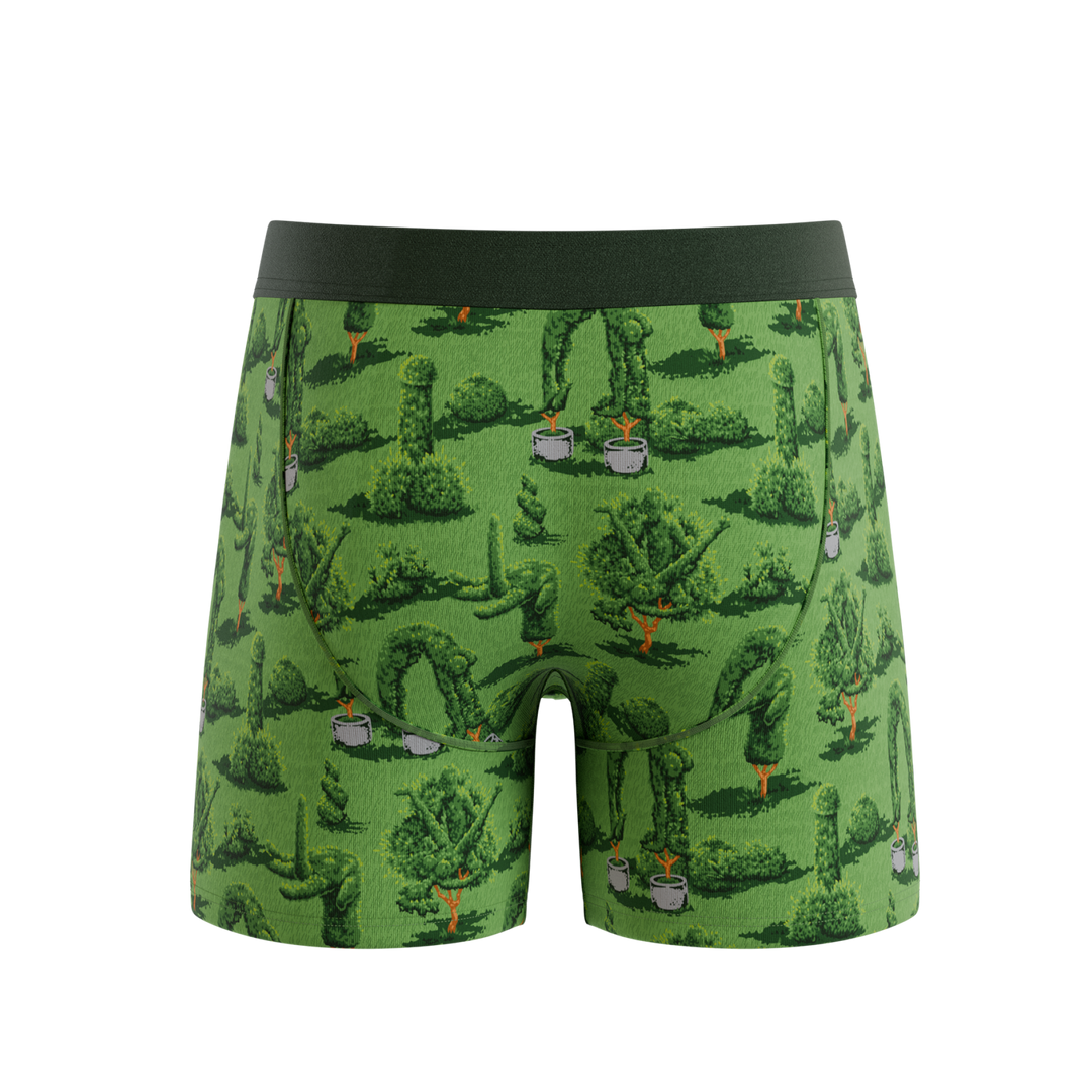 Shinesty Men's Ball Hammock® Pouch Boxer Briefs - "The Full Bush Bush Club" Naughty Landscaping Print
