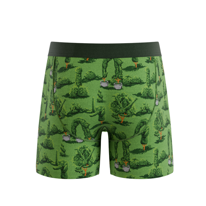 Shinesty Men's Ball Hammock® Pouch Boxer Briefs - "The Full Bush Bush Club" Naughty Landscaping Print