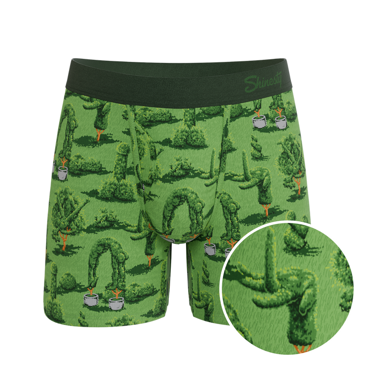 Shinesty Men's Ball Hammock® Pouch Boxer Briefs With Fly - "The Full Bush Bush Club" Funny Landscaping Print