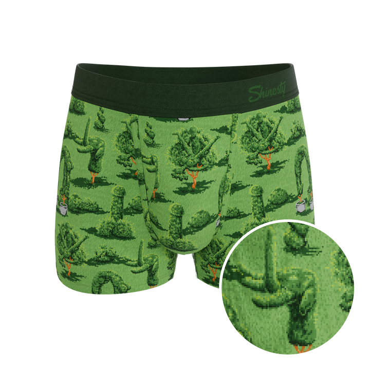 Shinesty Men’s Ball Hammock® Pouch Trunks - "The Full Bush Bush Club" Funny Landscaping Print Underwear