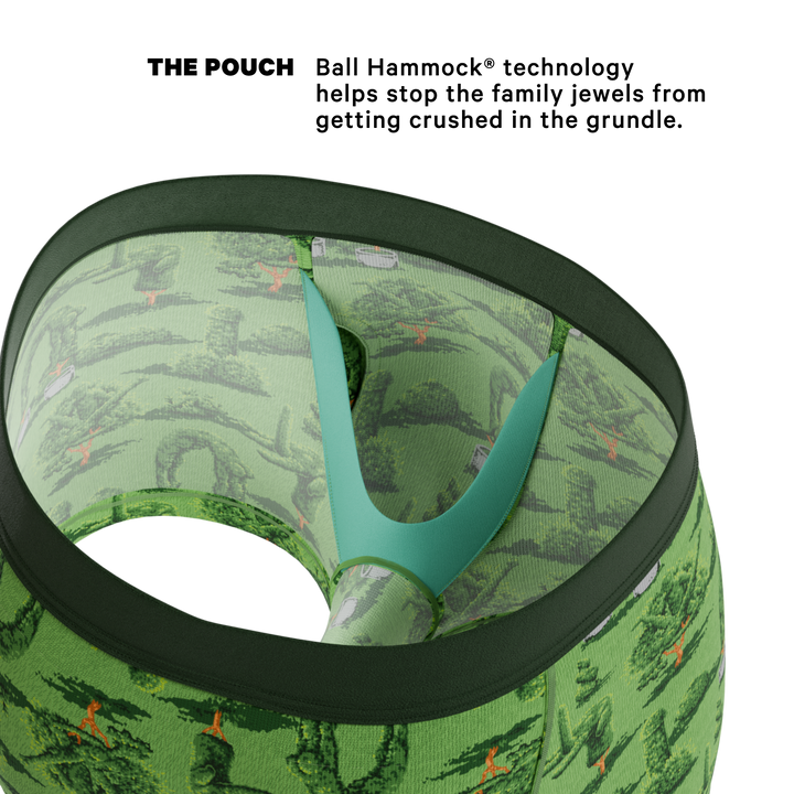 Shinesty Men’s Ball Hammock® Pouch Trunks - "The Full Bush Bush Club" Funny Landscaping Print Underwear