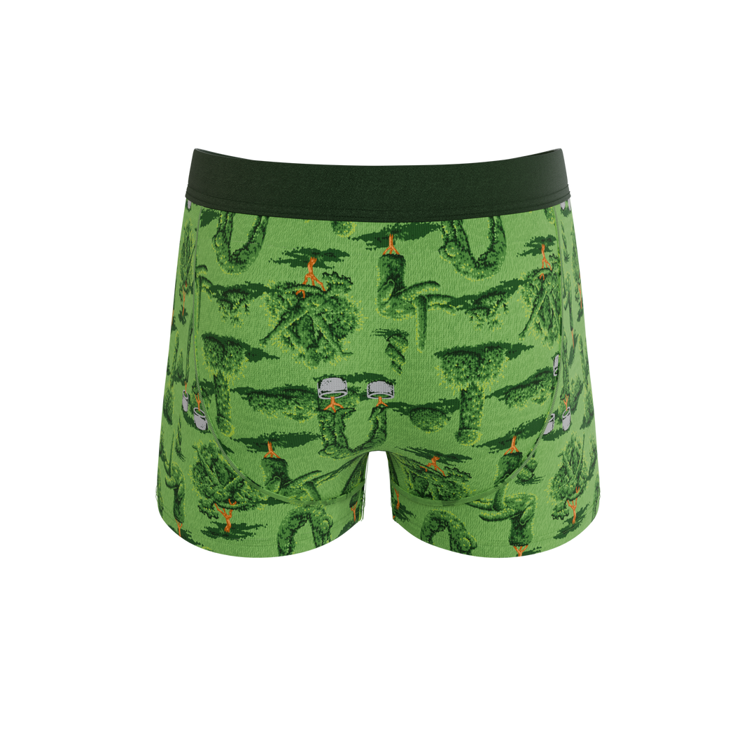 Shinesty Men’s Ball Hammock® Pouch Trunks - "The Full Bush Bush Club" Funny Landscaping Print Underwear