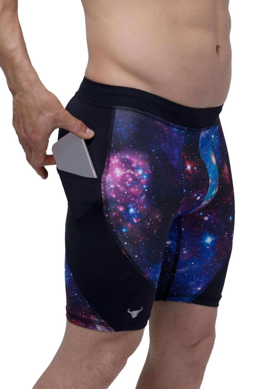 Matador Meggings Galaxy men's compression shorts – celestial print squat-proof hybrid shorts
