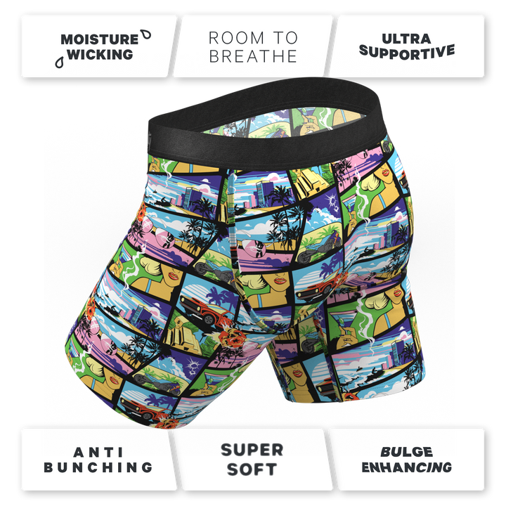 Shinesty "The Gas Pedal" Pop Art Long Leg Ball Hammock® Pouch Underwear with Fly