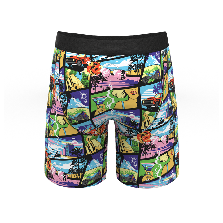 Shinesty "The Gas Pedal" Pop Art Long Leg Ball Hammock® Pouch Underwear with Fly