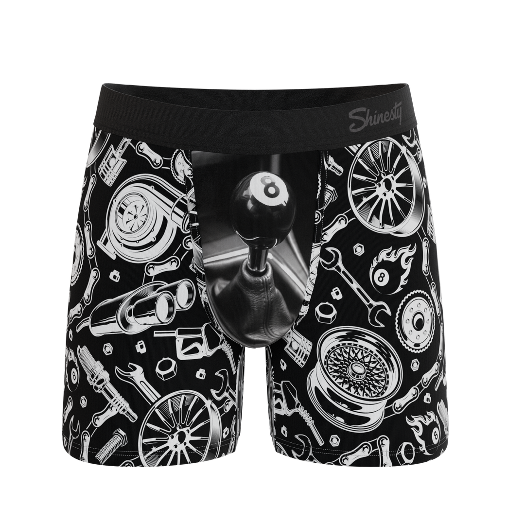 Shinesty The Gear Head stick shift Ball Hammock pouch underwear – men's stick shift print boxer briefs