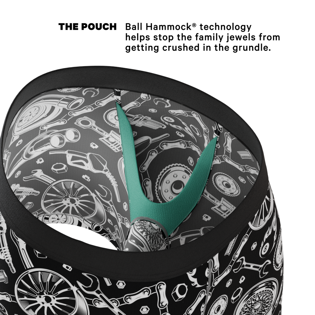 Shinesty The Gear Head stick shift Ball Hammock pouch underwear – men's stick shift print boxer briefs