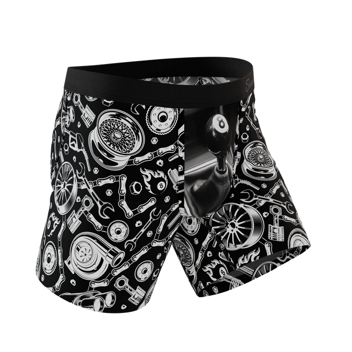 Shinesty The Gear Head stick shift Ball Hammock pouch underwear – men's stick shift print boxer briefs