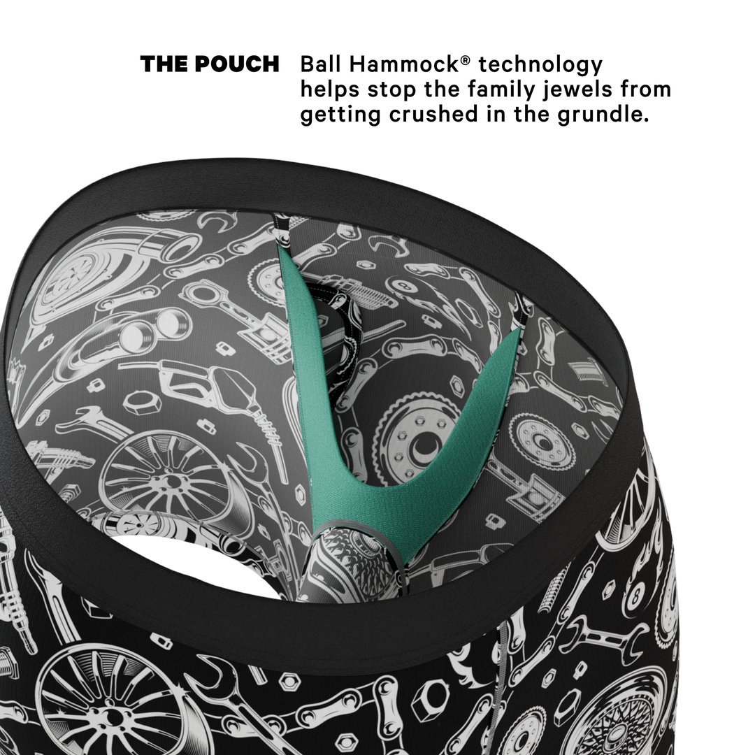 Shinesty The Gear Head stick shift Ball Hammock underwear with fly – men's stick shift print briefs fly