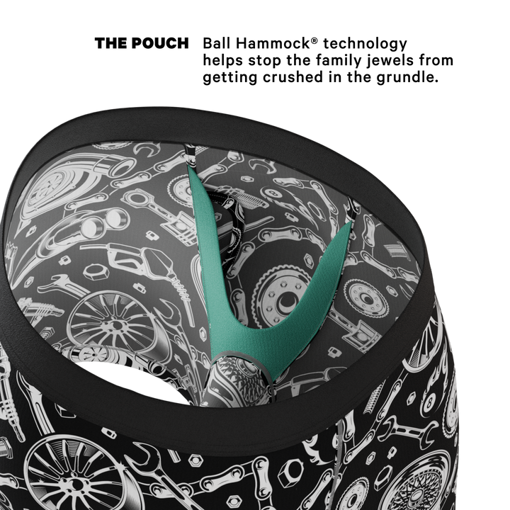 Shinesty The Gear Head stick shift Ball Hammock underwear with fly – men's stick shift print briefs fly