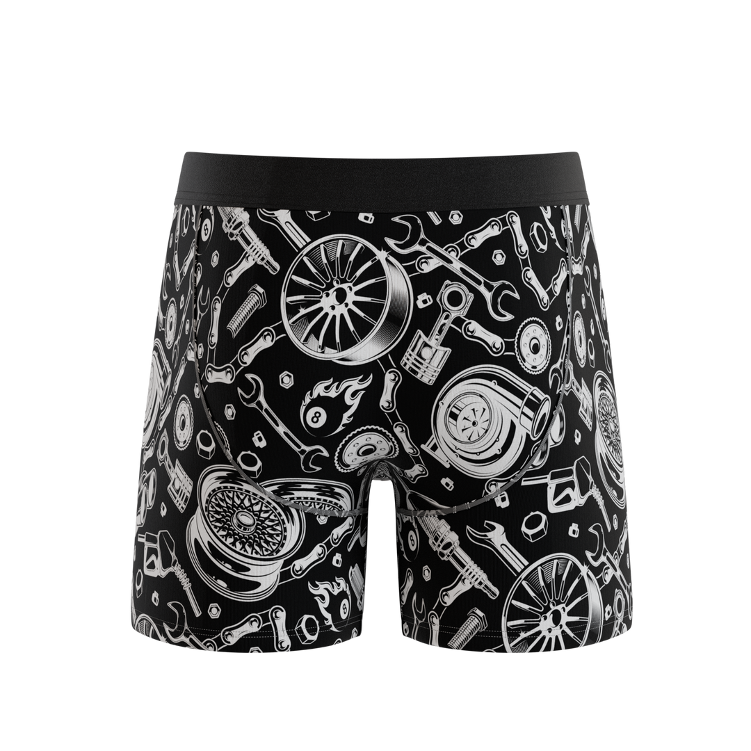 Shinesty The Gear Head stick shift Ball Hammock underwear with fly – men's stick shift print briefs fly