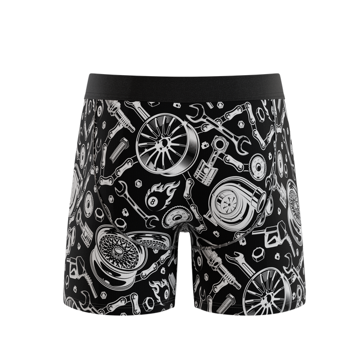 Shinesty The Gear Head stick shift Ball Hammock underwear with fly – men's stick shift print briefs fly