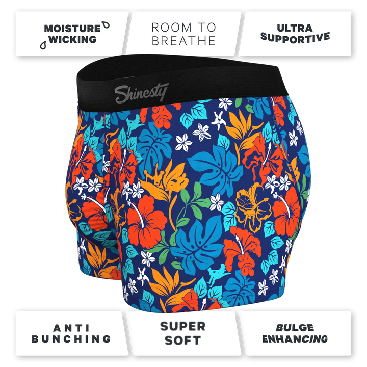 Shinesty "Get Lei'd" Naughty Tropical Ball Hammock® Pouch Trunks Underwear