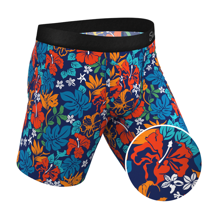 Shinesty "Get Lei'd" Naughty Tropical Long Leg Ball Hammock® Pouch Underwear with Fly