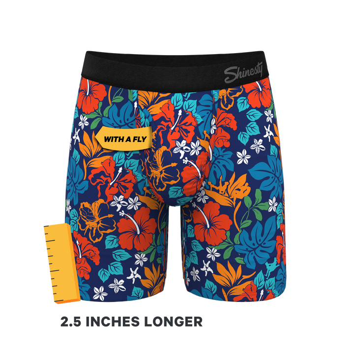 Shinesty "Get Lei'd" Naughty Tropical Long Leg Ball Hammock® Pouch Underwear with Fly