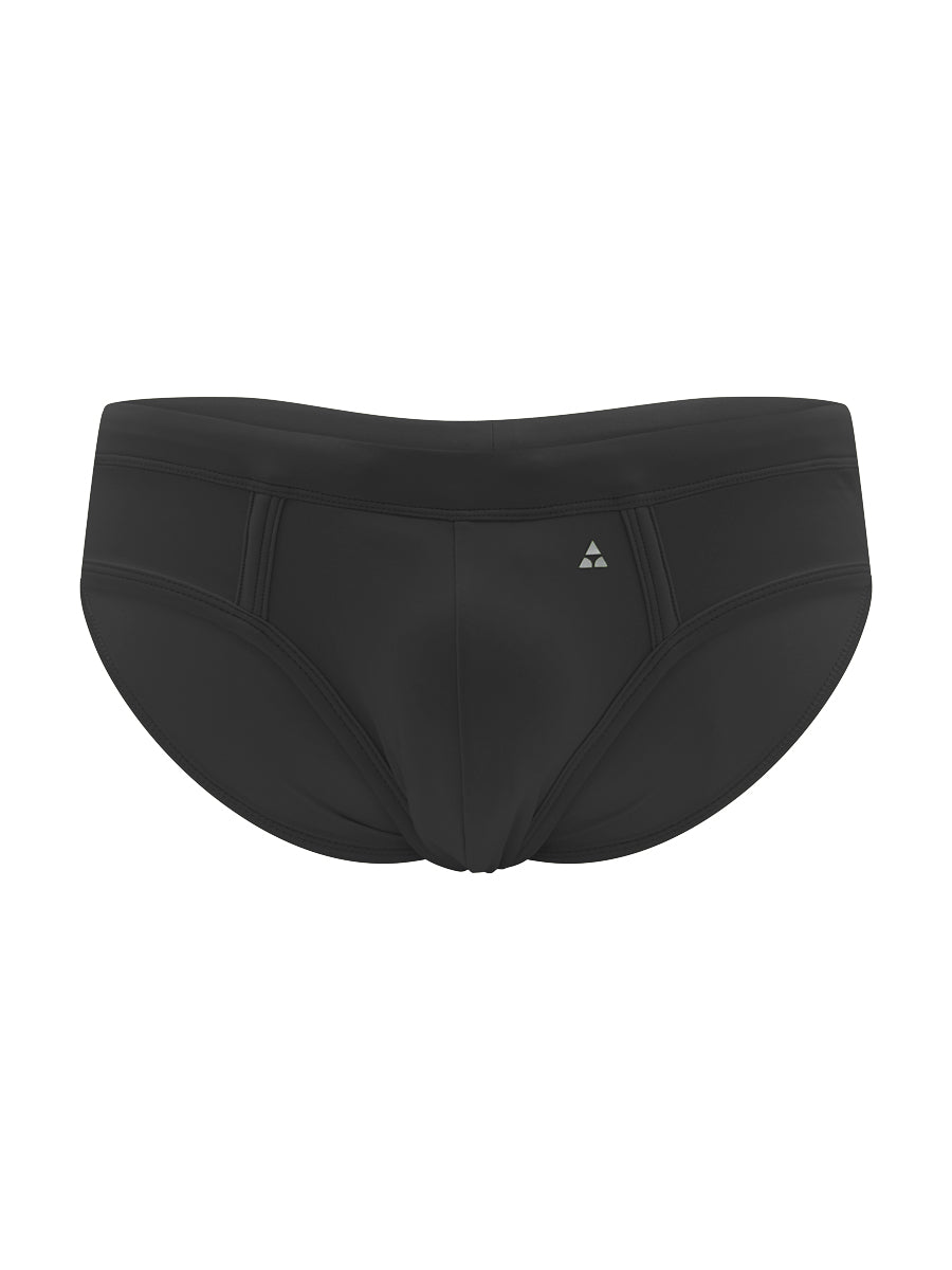 Body Aware Sport Swim Brief in black – men's sporty swim brief with lined contoured pouch
