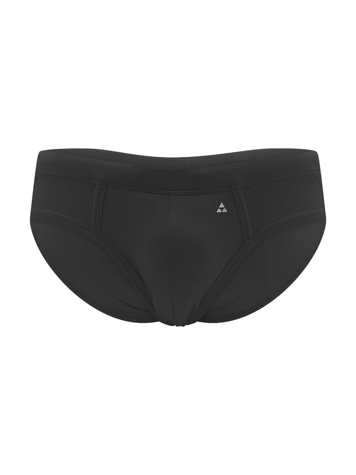 Body Aware Sport Swim Brief in black – men's sporty swim brief with lined contoured pouch
