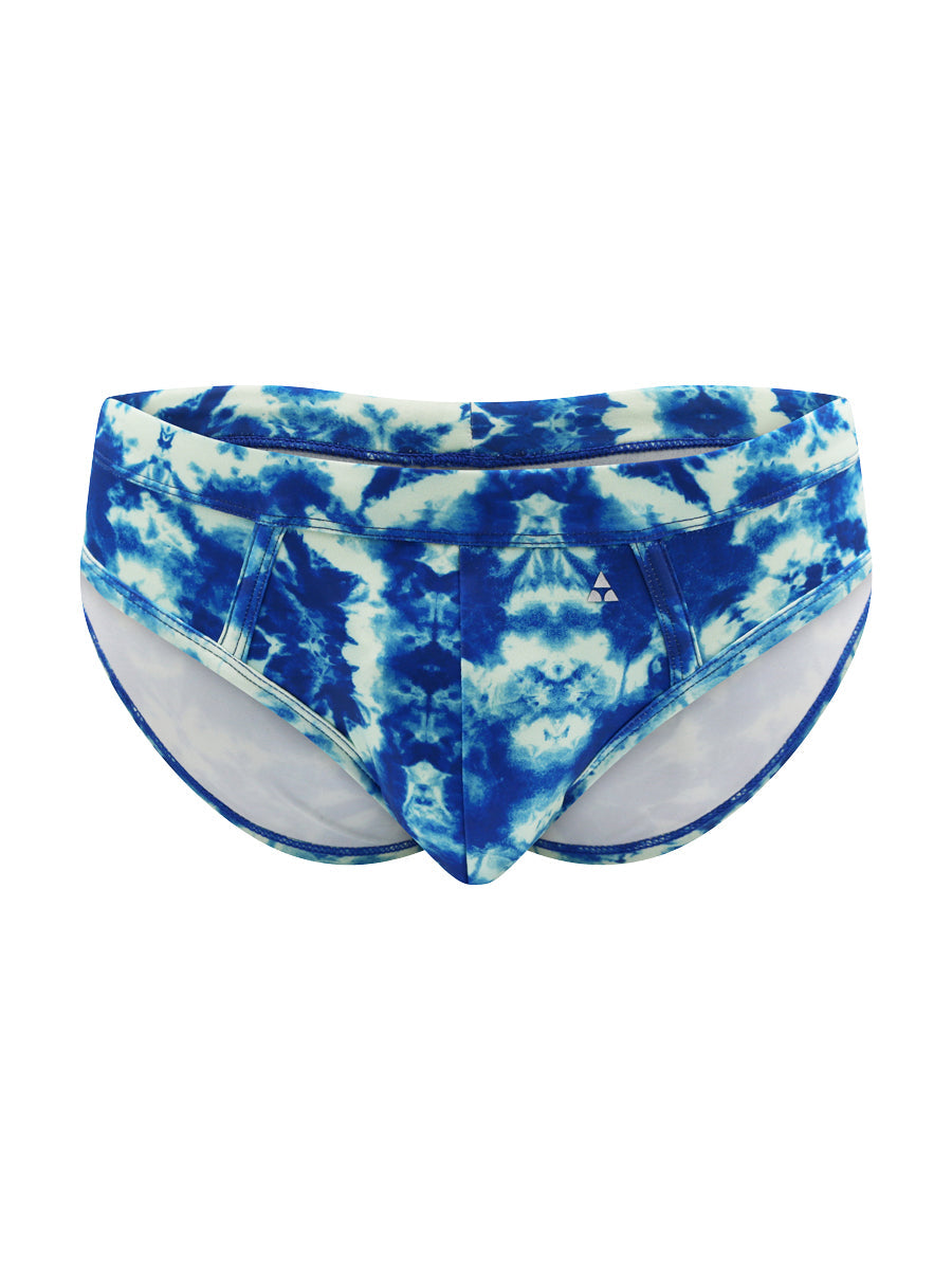 Body Aware Sport Swim Brief in tie-dye – men's sporty swim brief with lined contoured pouch