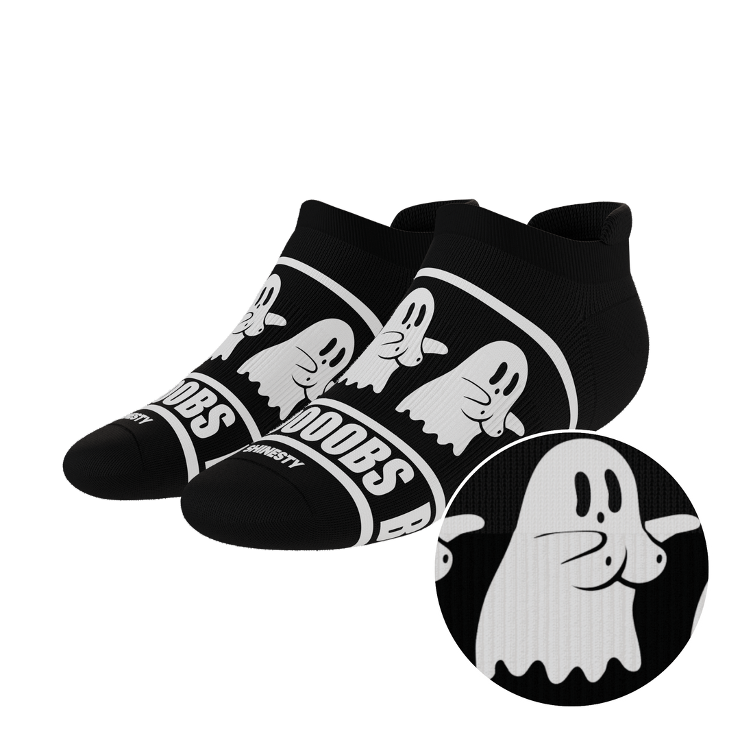 Shinesty The Ghoul Next Door busty ghost Heel Hammock ankle socks – men's ghost print ankle socks