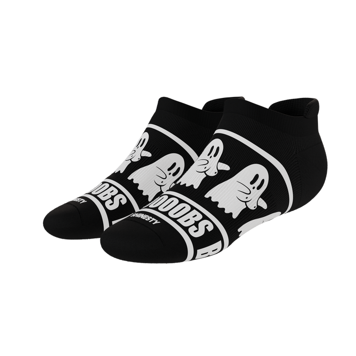 Shinesty The Ghoul Next Door busty ghost Heel Hammock ankle socks – men's ghost print ankle socks